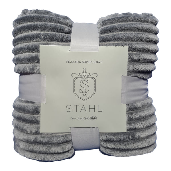 STAHL Frazada Cobija Muy Suave y Caliente, Manta para Cama o Sofá De Tela Super Suave con Sherpa De 127x152 CM,Color Gris